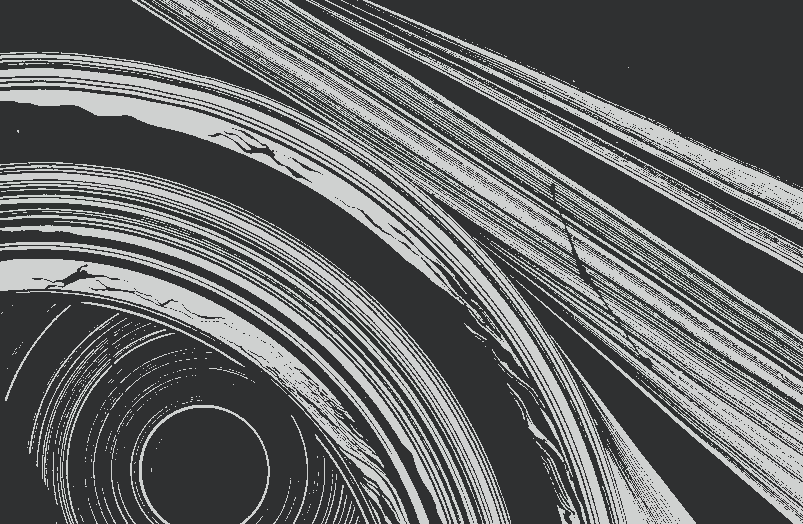 swirling white lines on a black background
